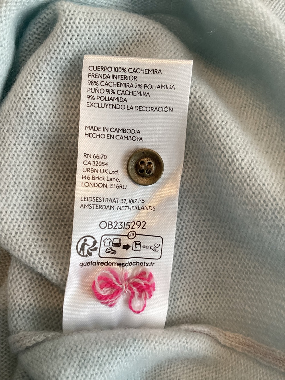 🐾Anthropologie Cashmere Sweater Pilcro Collared Long Sleeve Polo New Dog Blue - Picture 15 of 15